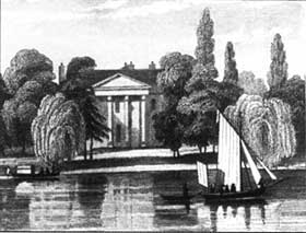 An early print of the main house at Hurlingham